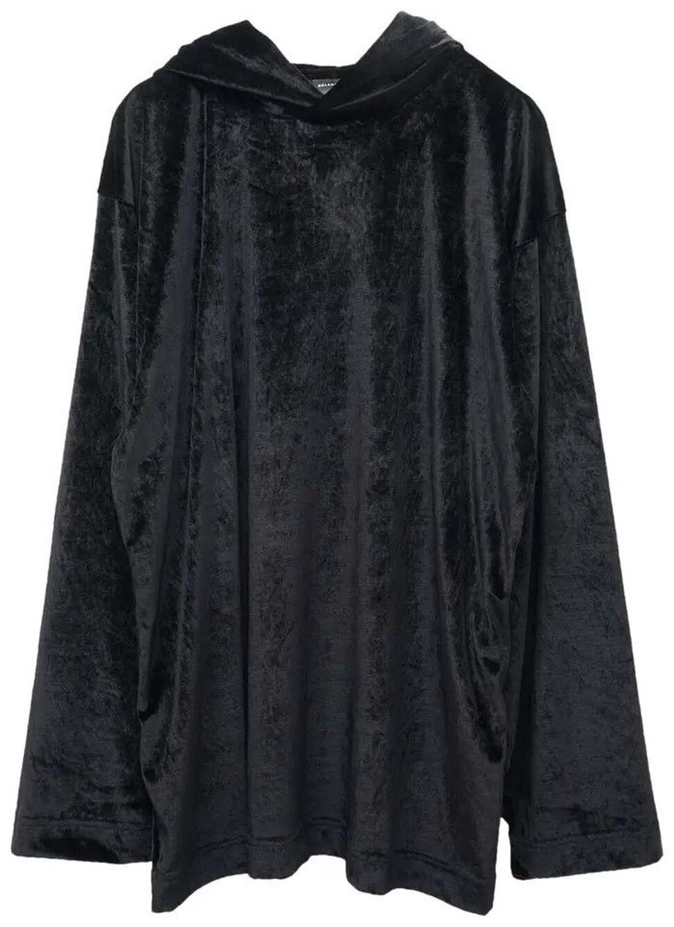 Balenciaga FW22 Oversized Velour Hoodie Black
